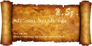 Mácsai Szilárda névjegykártya